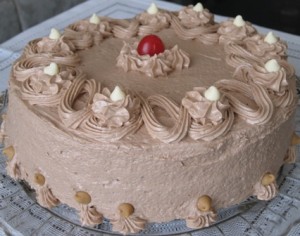 Cocoa Cake with Peanut Butter Frosting