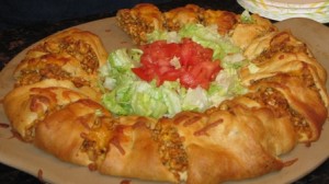 Turkey(Beef)Taco Ring – Recipe by Pampered Chef