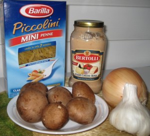 Main ingredients for quick vegetarian dinner