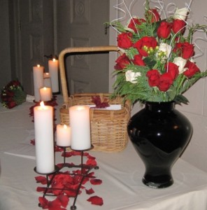 Table arrangement with printed programs