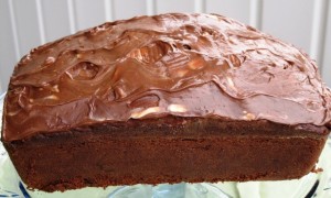 Chocolate Banana Bread with chocolate topping