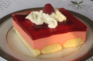Slice of jello dessert