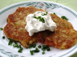 Irish-Potato-Pancakes-served-with-sour-cream