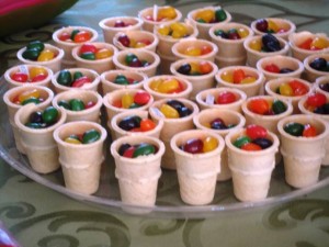 Jelly beans ice cream cones