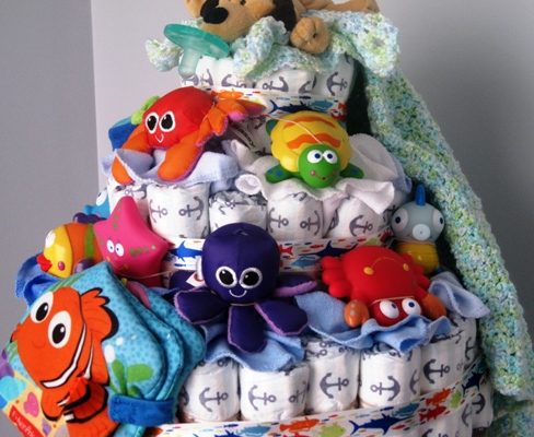 Download sea creatures baby cake decorations