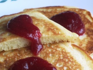 fluffy pancakes - close up view