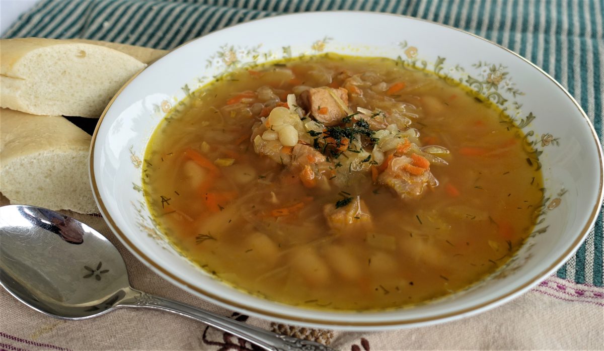 Sauerkraut Soup with Cannellini Ukrainian Kapusniak Recipe